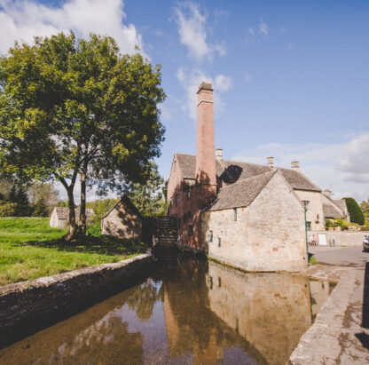 Gloucester river, slaughter house. Old building on the river surrounded by nature.